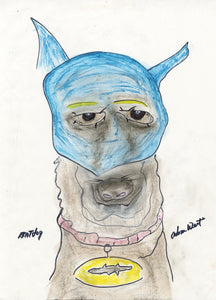 "Bat Dog" Adam West Original Artwork Print  | Signed by Adam West | 18" x 24" | Numbered Limited Edition